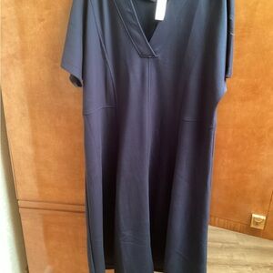 Banana Republic Short Sleeve Navy A-Line, V-Neck dress, full skirt, size-XXL